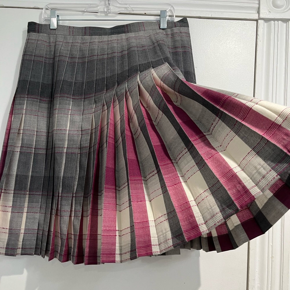 Pendleton Gray Contrasting Pleated Wool Skirt Sz.… - image 6